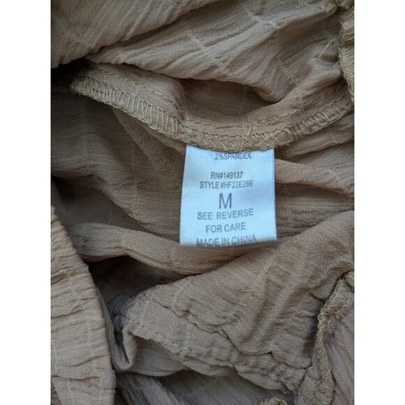 HYFVE Sz M ONLY ME Smocked Top With Dramatic Puffy, Flouncy Sleeves - Picture 6 of 6